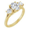 18ct YG Oval & Round cut Trilogy Lab Grown Diamond Ring