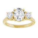 18ct YG Oval & Round cut Trilogy Lab Grown Diamond Ring