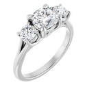 18ct YG Cushion & Round cut Trilogy Lab Grown Diamond Ring
