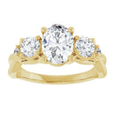 18ct WG Twist - Trilogy Oval & Round cut Lab Grown Diamond Ring