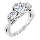 18ct WG Twist - Trilogy Oval & Round cut Lab Grown Diamond Ring