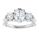 18ct WG Twist - Trilogy Oval & Round cut Lab Grown Diamond Ring
