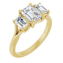18ct WG Emerald cut Trilogy Lab Grown Diamond Ring