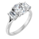 18ct YG Trilogy Oval & Emerald cut Lab Grown Diamond Ring