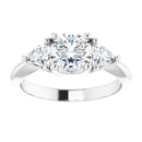 18ct WG Trilogy Round & Trillion cut Lab Grown Diamond Ring