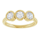 18ct YG Trilogy Round cut Lab Grown Diamond Ring