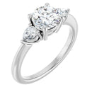 18ct YG Trilogy Round & Pear cut Lab Grown Diamond Ring