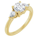 18ct YG Trilogy Round & Pear cut Lab Grown Diamond Ring