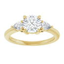 18ct YG Trilogy Round & Pear cut Lab Grown Diamond Ring