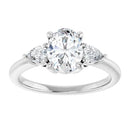 18ct WG Trilogy Oval & Pear cut Lab Grown Diamond Ring