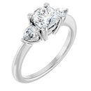 18ct YG Trilogy Cushion & Pear cut Lab Grown Diamond Ring