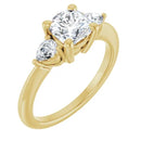 18ct YG Trilogy Cushion & Pear cut Lab Grown Diamond Ring