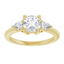 18ct YG Trilogy Cushion & Pear cut Lab Grown Diamond Ring