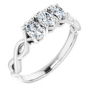 18ct WG Trilogy Oval cut Lab Grown Diamond Ring