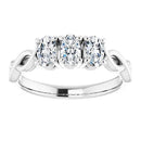 18ct WG Trilogy Oval cut Lab Grown Diamond Ring