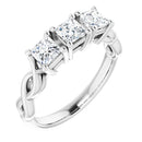 18ct WG Trilogy Princess cut Lab Grown Diamond Ring