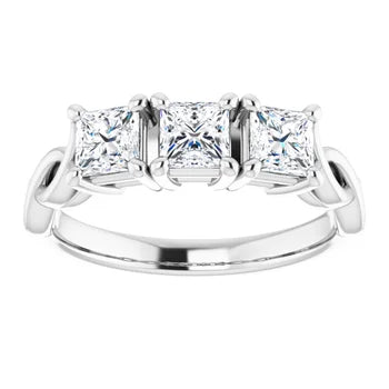 18ct WG Trilogy Princess cut Lab Grown Diamond Ring