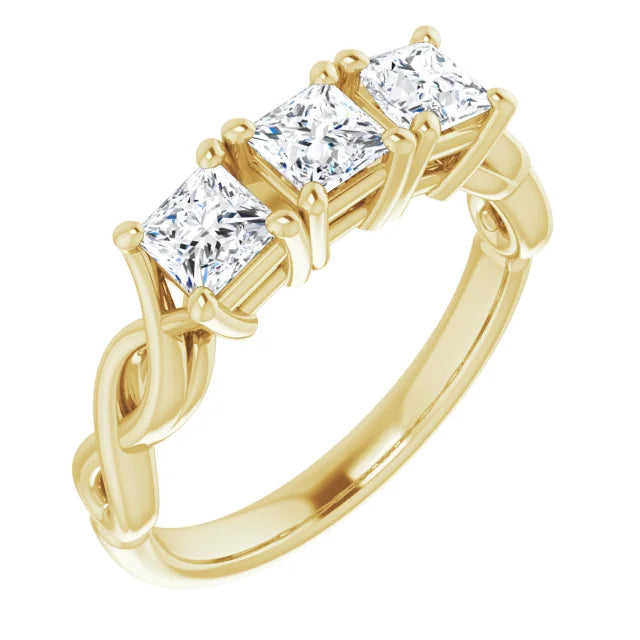 18ct WG Trilogy Princess cut Lab Grown Diamond Ring