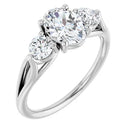 18ct WG Trilogy Oval & Round cut Lab Grown Diamond Ring
