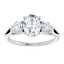 18ct WG Trilogy Oval & Round cut Lab Grown Diamond Ring