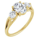 18ct WG Trilogy Oval & Round cut Lab Grown Diamond Ring