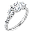 18ct YG Trilogy Cushion & Round cut Lab Grown Diamond Ring