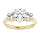 18ct YG Trilogy Oval & Round cut Lab Grown Diamond Ring