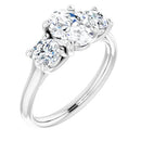 18ct YG Trilogy Oval & Round cut Lab Grown Diamond Ring