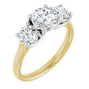 18ct Two Tone Yellow/White Gold Trilogy Round cut Lab Grown Diamond Ring