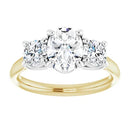 18ct Two Tone Yellow/White Gold Trilogy Oval & Round cut Lab Grown Diamond Ring