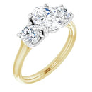 18ct Two Tone Yellow/White Gold Trilogy Oval & Round cut Lab Grown Diamond Ring