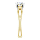 18ct Two Tone Yellow/White Gold Round cut Lab Grown Trilogy Diamond Ring