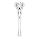 18ct WG Trilogy Oval & Round cut Lab Grown Diamond Ring