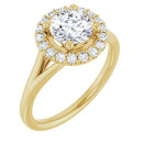 18ct Yellow Gold -  Halo Style with Round cut Lab Grown Diamond Ring