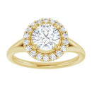18ct Yellow Gold -  Halo Style with Round cut Lab Grown Diamond Ring