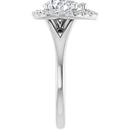 18ct White Gold - Halo Style with Pear & Round cut Lab Grown Diamond Ring