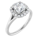 18ct Yellow Gold - Halo Style with Cushion & Round cut Lab Grown Diamond Ring