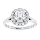 18ct Yellow Gold - Halo Style with Cushion & Round cut Lab Grown Diamond Ring