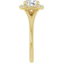 18ct Yellow Gold - Halo Style with Cushion & Round cut Lab Grown Diamond Ring