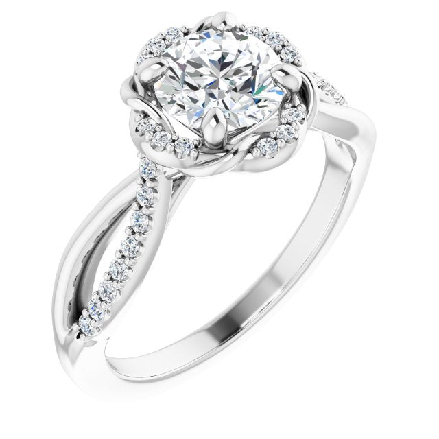 18ct White Gold - Halo Style Round cut Lab Grown Diamond Ring