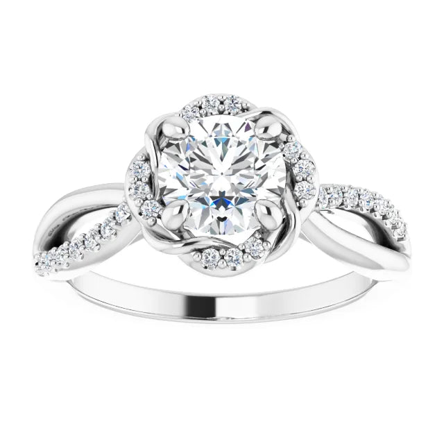 18ct White Gold - Halo Style Round cut Lab Grown Diamond Ring