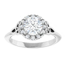18ct White Gold - Halo Style Round cut Lab Grown Diamond Ring