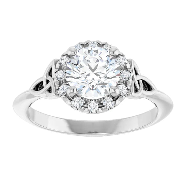 18ct White Gold - Halo Style Round cut Lab Grown Diamond Ring