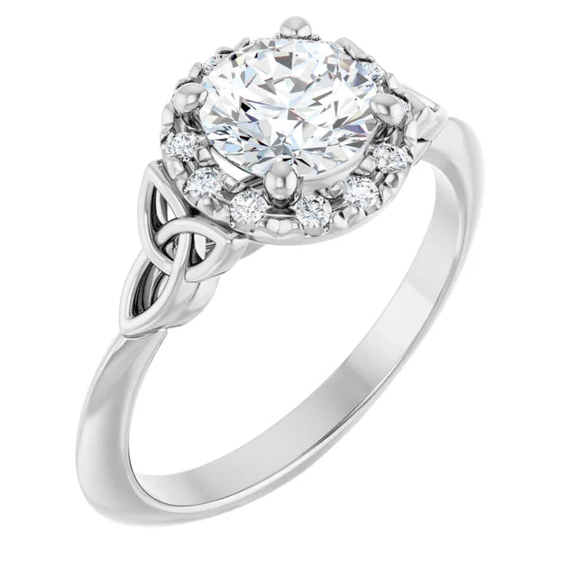 18ct White Gold - Halo Style Round cut Lab Grown Diamond Ring