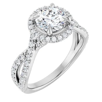 18ct YG Halo Style Round cut Lab Grown Diamond Ring