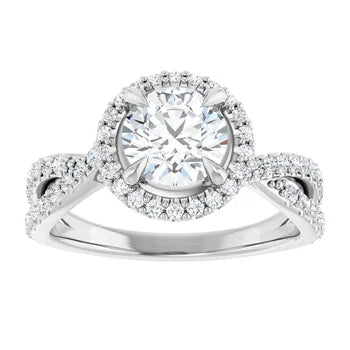 18ct YG Halo Style Round cut Lab Grown Diamond Ring