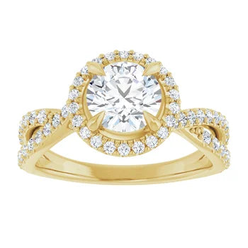 18ct Yellow Gold - Halo Style Round cut Lab Grown Diamond Ring