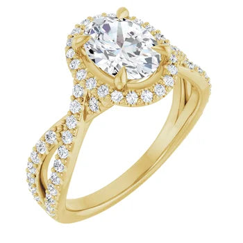 18ct WG Halo Style Oval & Round cut Diamond Ring