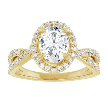 18ct WG Halo Style Oval & Round cut Diamond Ring