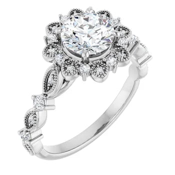 18ct WG Halo Style Round cut Lab Grown Diamond Ring
